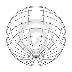 Earth planet globe grid of meridians and parallels, or latitude and longitude. 3D vector illustration photo