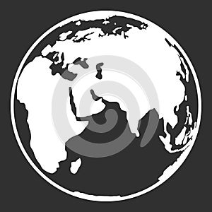 Earth planet globe web and mobile icon in flat design