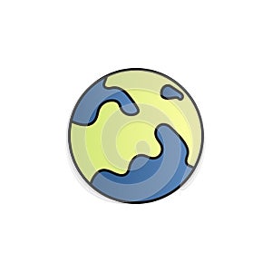 Earth, planet, space color gradient vector icon