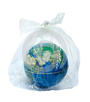 The earth & plastic bag