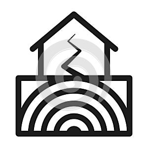 Earth Quake icon. Isolated vector pictogram of disaster.