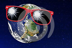 Earth Red Sunglasses Protection Sunlight Universe
