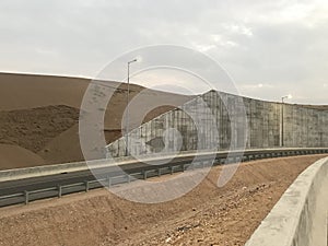 Earth retaining wall images was made to protect the huge Quantity of landslides for road construction in muscat oman where level