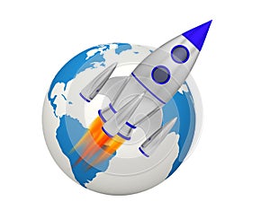 Earth rocket takeoff