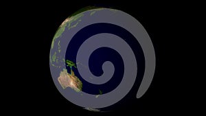 Earth Rotating on a Black Background. Loopable