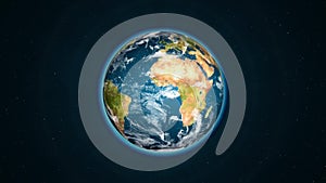 Earth Rotating, The World Spinning, Full Rotation, Seamless Loop - Realistic Planet Turning 360 Degrees