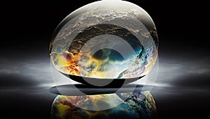 Earth\'s Catastrophic Encounter with a Colossal Egg, Made with Generative AI