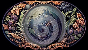 Earth\'s Cosmic Emblem: A Surreal and Dreamlike Visual Journey, Made with Generative AI