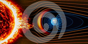 Earth`s magnetic field, the Earth, the solar wind
