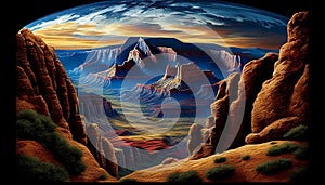 Earth\'s Majestic Beauty from Afar, Ansel Adams Inspired, Made with Generative AI