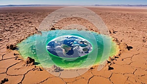 Earth's Reflection in Desert Eye