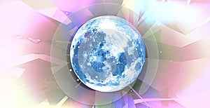 Earth Satellite Moon Space Planets Universe Abstract Creative Colorful Blurred Background