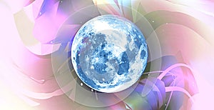 Earth Satellite Moon Space Planets Universe Abstract Creative Colorful Blurred Background