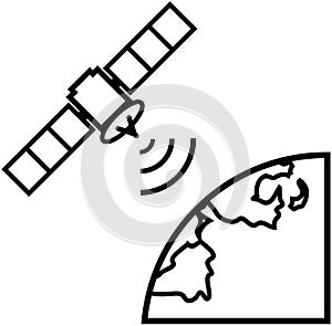 Earth satellite view â€“ Vector illustration