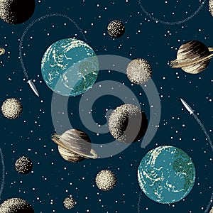 Space seamless pattern