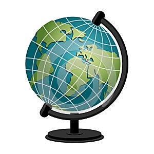 Earth school geography globe. Model of planet sphere. Astronomic