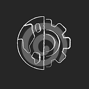 Earth science chalk white icon on dark background photo