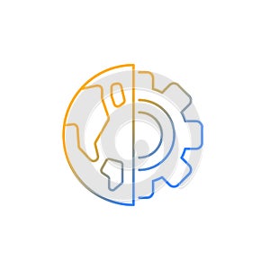 Earth science gradient linear vector icon photo