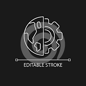 Earth science white linear icon for dark theme photo