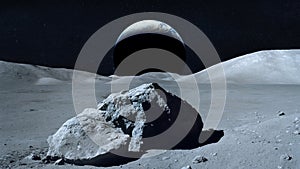 Earth seen from the surface of the Moon. Elements of this image furnished by NASA