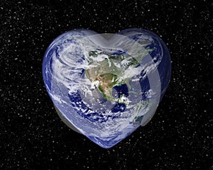 The earth in the shape of a heart photo