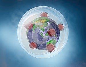 Earth into a bubble protection against the virus .