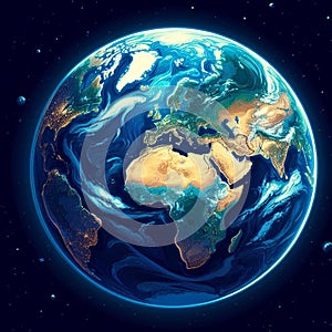 Earth in space. Abstract vector illustration