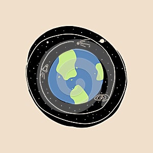 Earth in space. art illustration