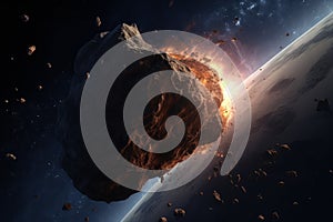 Earth space asteroid. Generate Ai