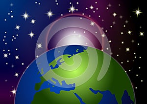 Earth in space background