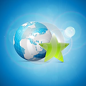 Earth and star business illustration