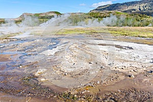 Earth surface in Haukadalur hot spring area