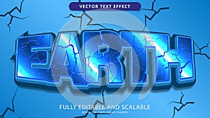 Earth text effect editable eps file