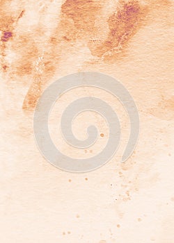 Earth tones abstract background, watercolor stains texture