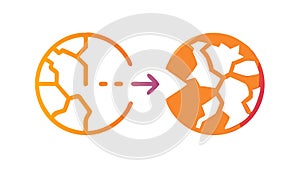 Earth Transformation Evolution Icon, Global Change Vector Graphic Design, vector design Generative AI