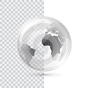 Earth transparent vector globe