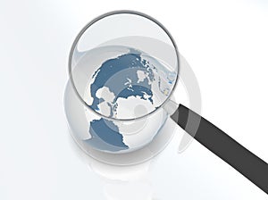 Earth under magnifier