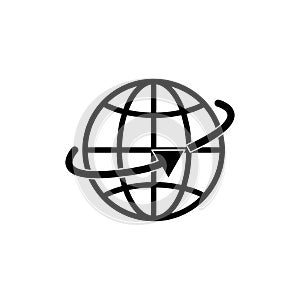 Earth vector icons set. global communication icon set. Globe and earth planet icon set. isolated on white background