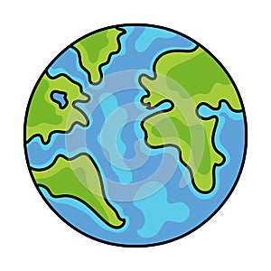 Earth vector illustration,globe orb drawing photo
