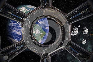 Earth view from a Spacecraft. Elements of this image furnished by NASA