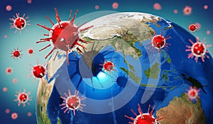 Earth, viruses - Asia and Australia side