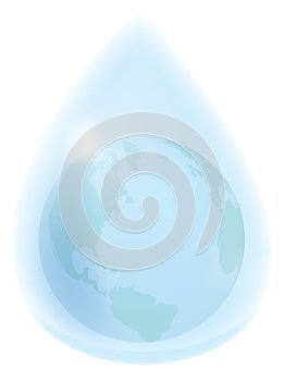 Earth in waterdrop photo