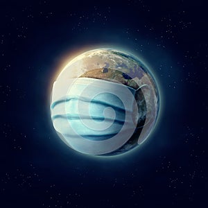 Earth wearing a surgical mask. Image elements furnished by NASA