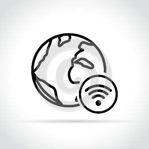 Earth and wifi icon concept