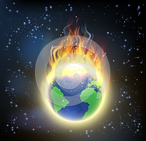 Earth World Globe on Fire