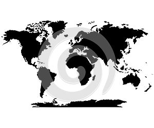The Earth, World Map on white background. Antarctica. Vector illustration