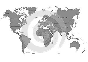 The Earth, World Map on white background. Antarctica. Vector illustration