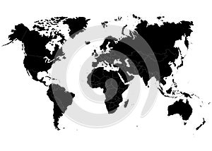 The Earth, World Map on white background. Antarctica. Vector illustration