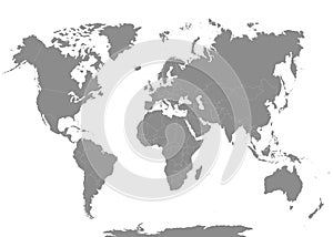 The Earth, World Map on white background. Antarctica. Vector illustration