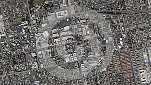 Earth zoom in from space to Anaheim, USA